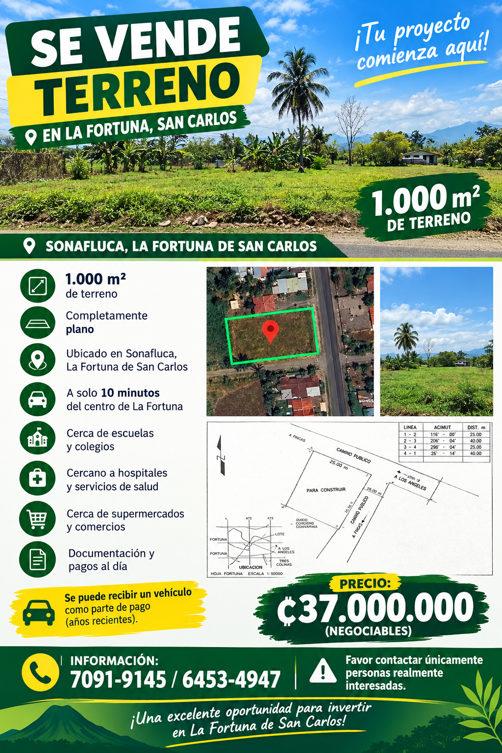 Terreno en La Fortuna